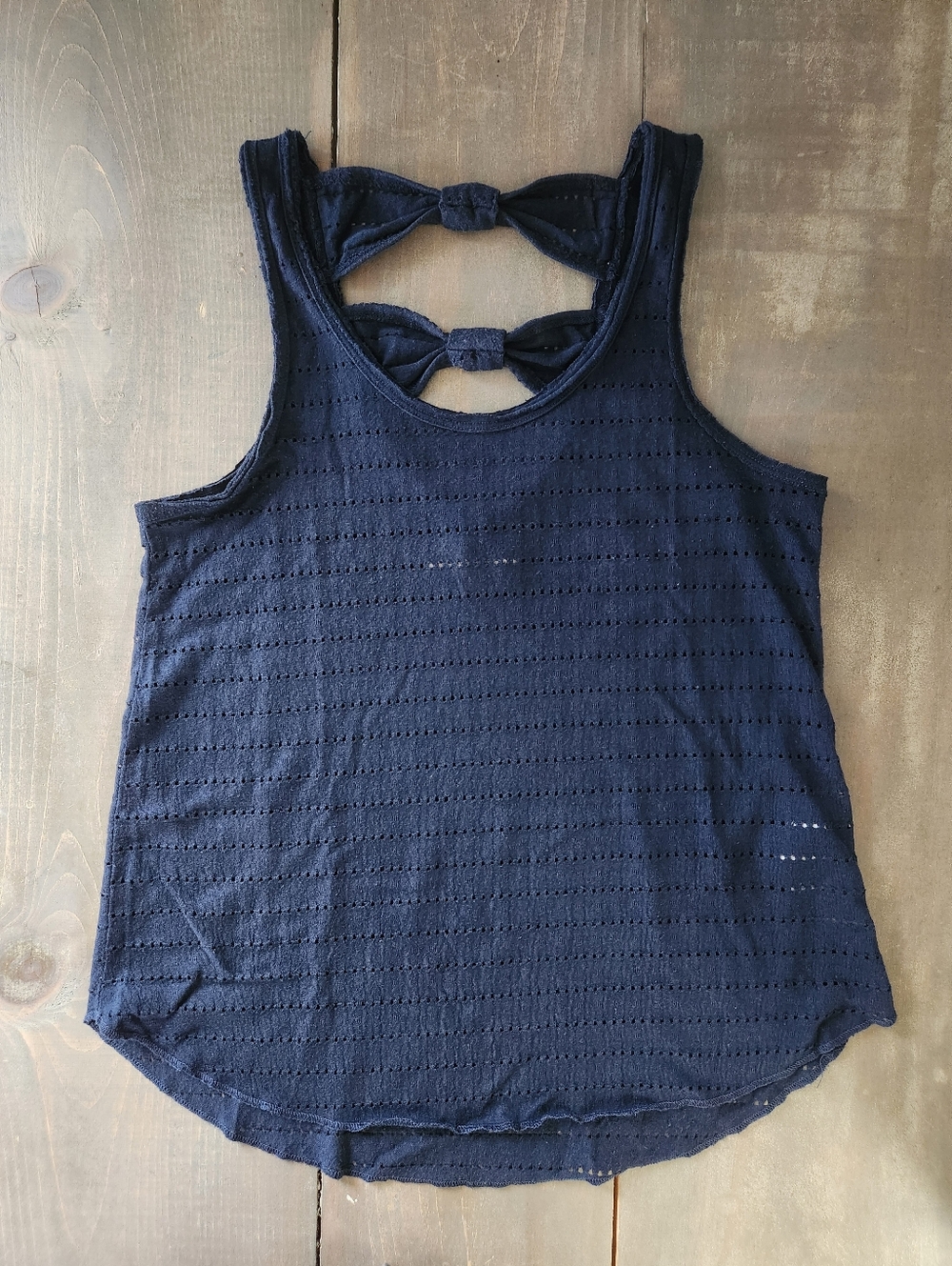 Abercrombie & Fitch Eyelet Crochet Tank Top with Bow Accents - Size XS